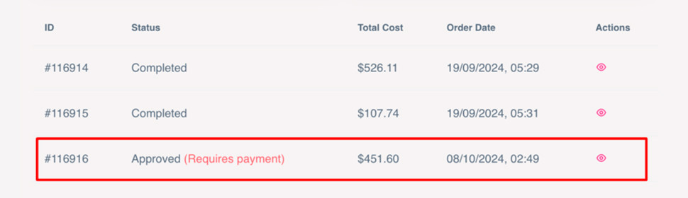 purchase order in the USA