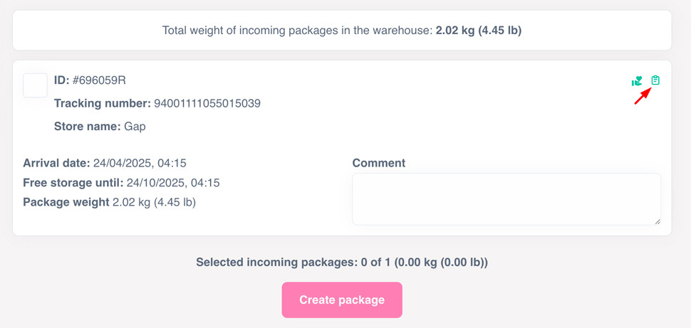 customs declaration for orders in the USA